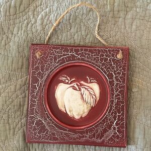 Painted ceramic trivet or wall hanging decor